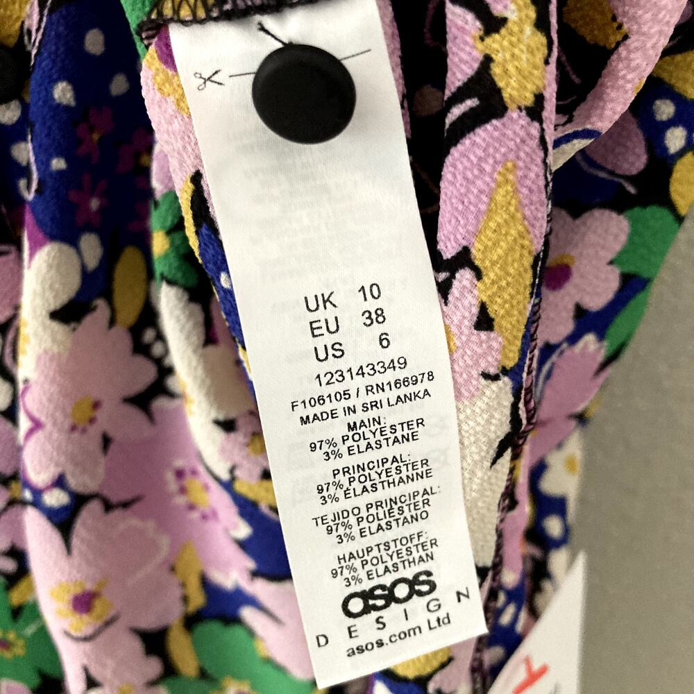 Asos Design Flutter Sleeve Button Front Mini Dres… - image 5